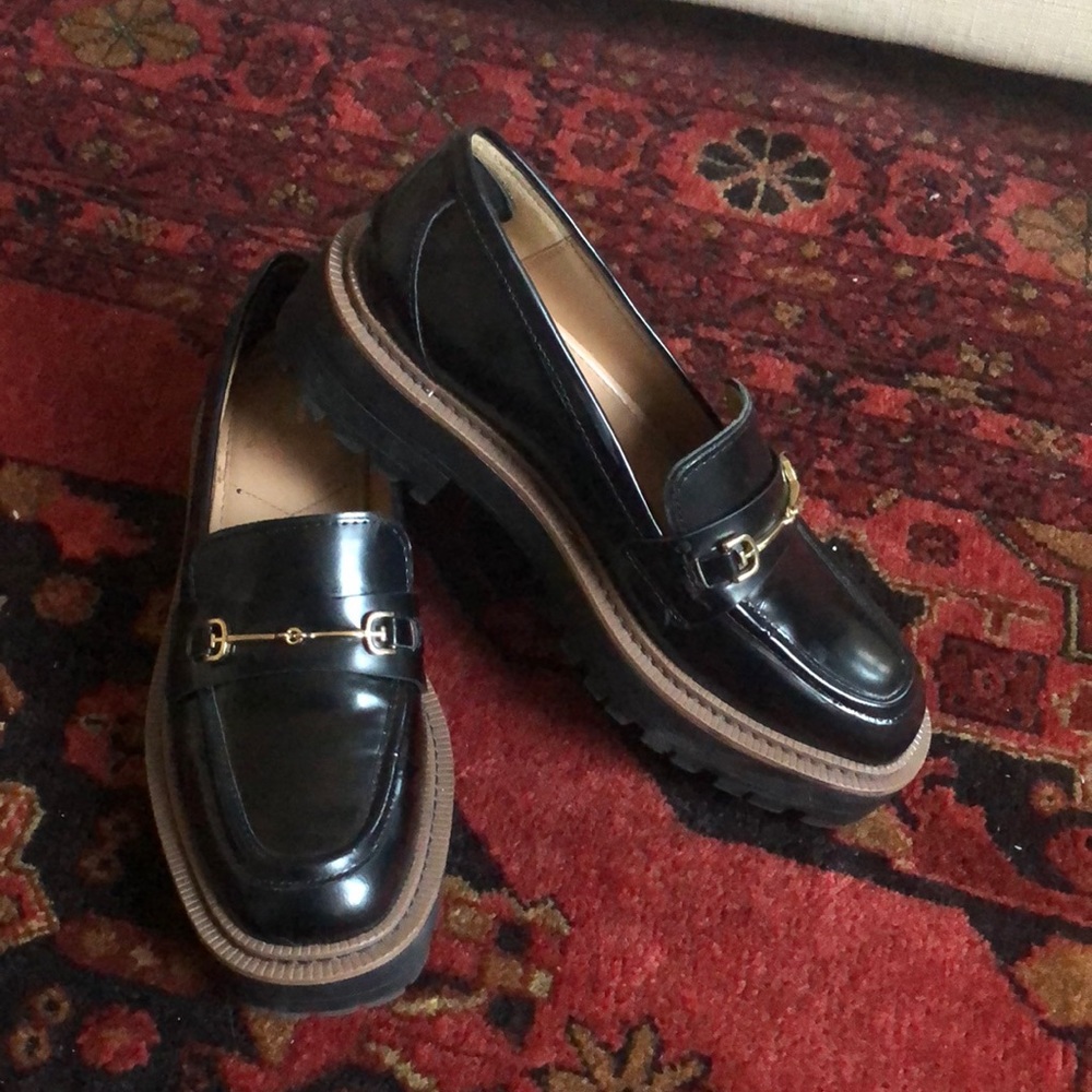 Sam Edelman Laurs Lug Sole Loafers Black 8